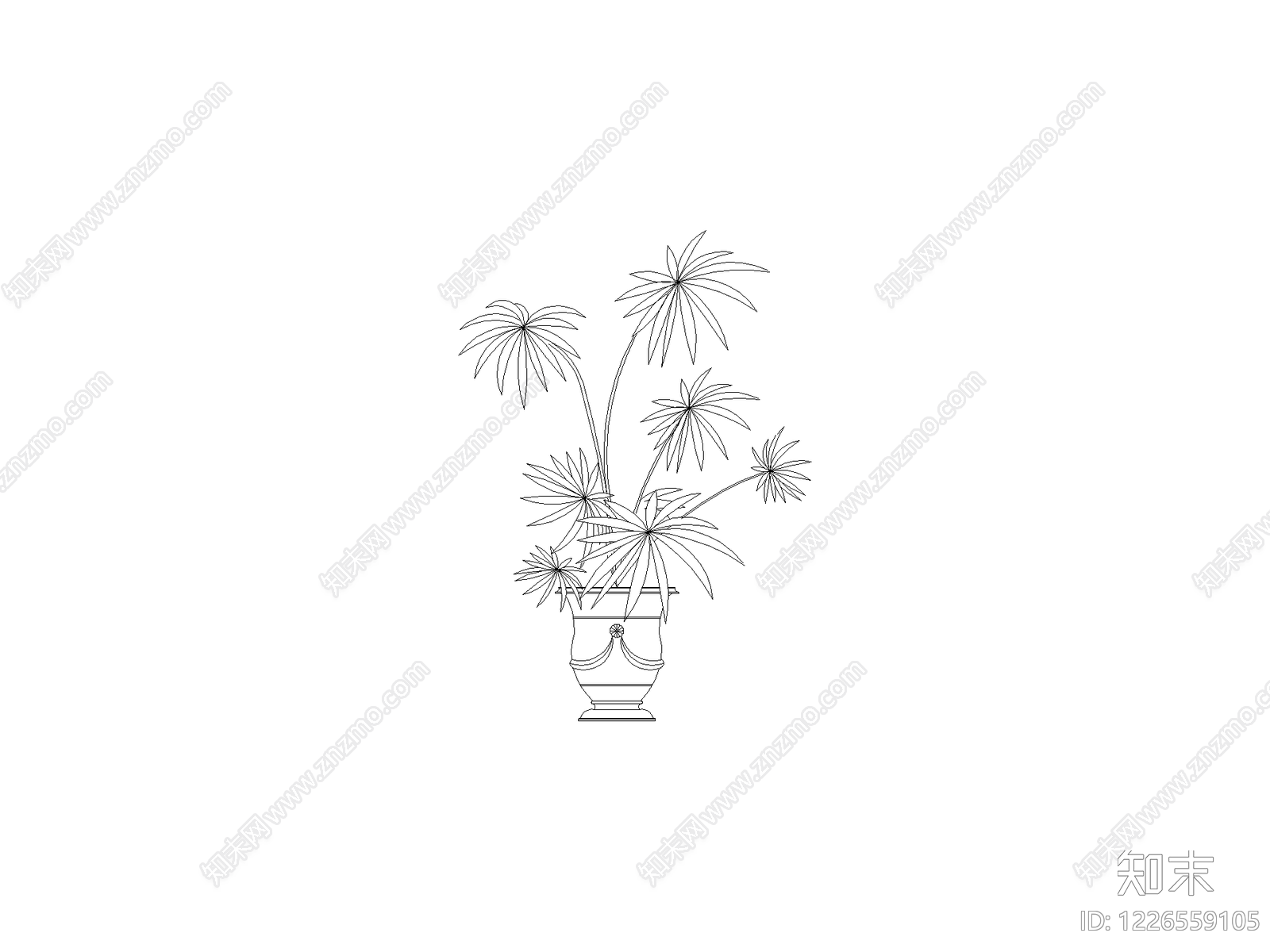 种绿植盆栽图块cad施工图下载【ID:1226559105】