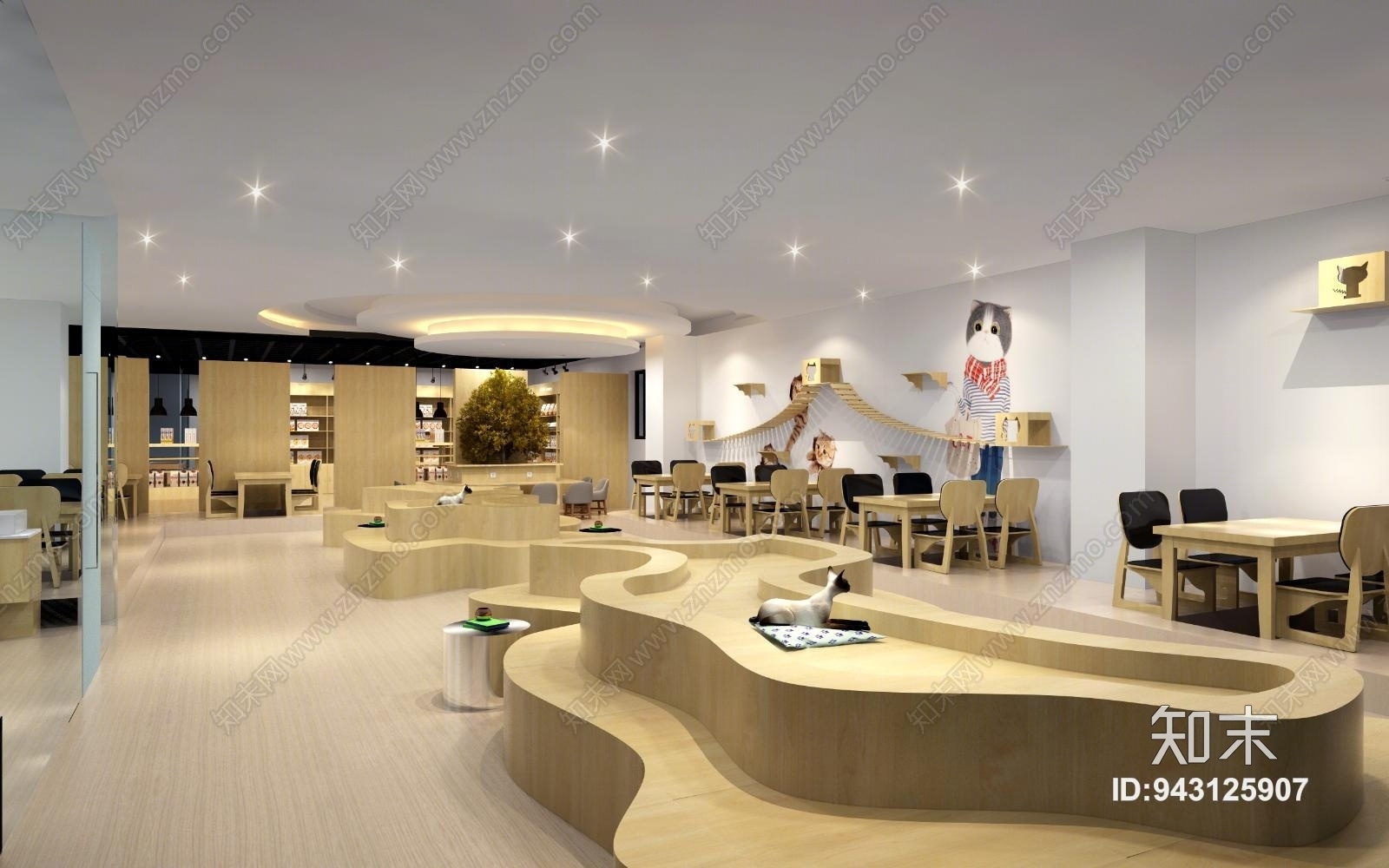 现代猫屋猫舍3D模型下载【ID:943125907】