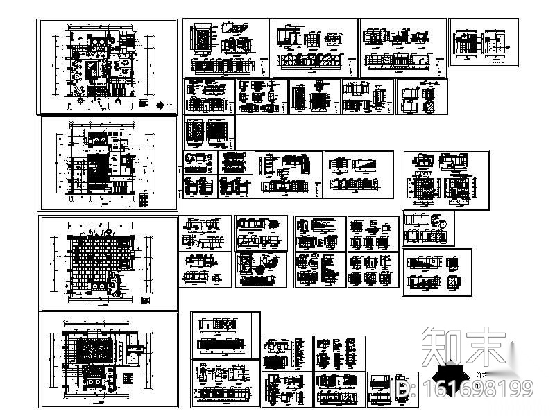 某宾馆大堂设计施工图cad施工图下载【ID:161698199】