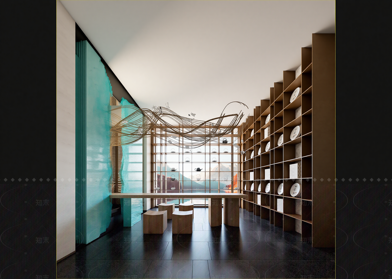 现代茶展厅3D模型下载【ID:1214922865】