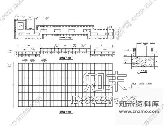 图块/节点售楼部形象墙详图cad施工图下载【ID:832275723】