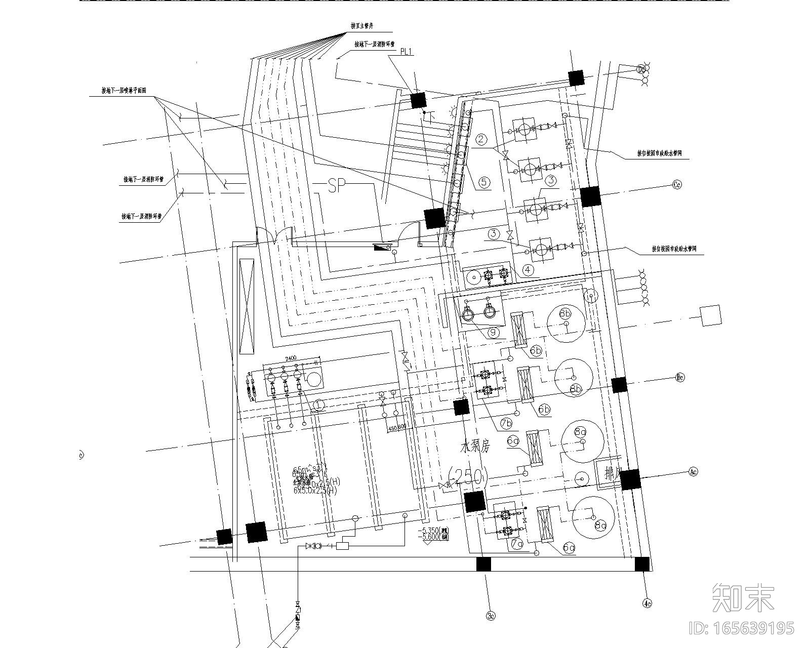 [上海]教学楼及学院楼给排水施工图（含给水、排水、消防...cad施工图下载【ID:165639195】