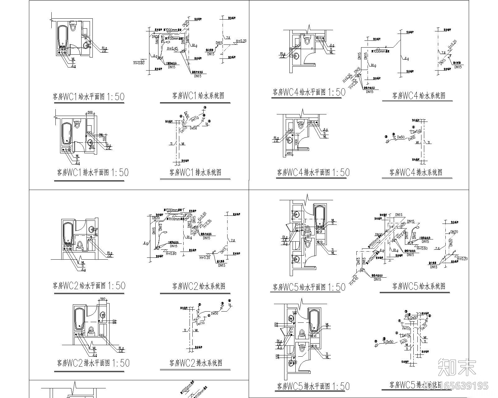 [上海]教学楼及学院楼给排水施工图（含给水、排水、消防...cad施工图下载【ID:165639195】