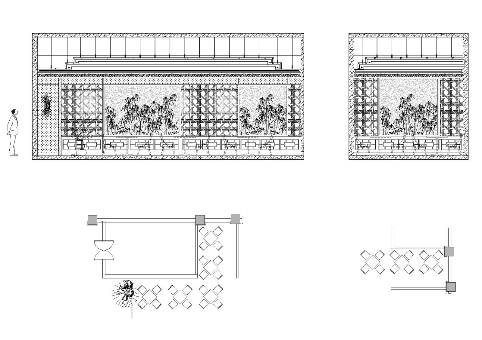 建筑设计院-某新中式餐厅CAD+3D模型+效果图施工图下载【ID:160421195】