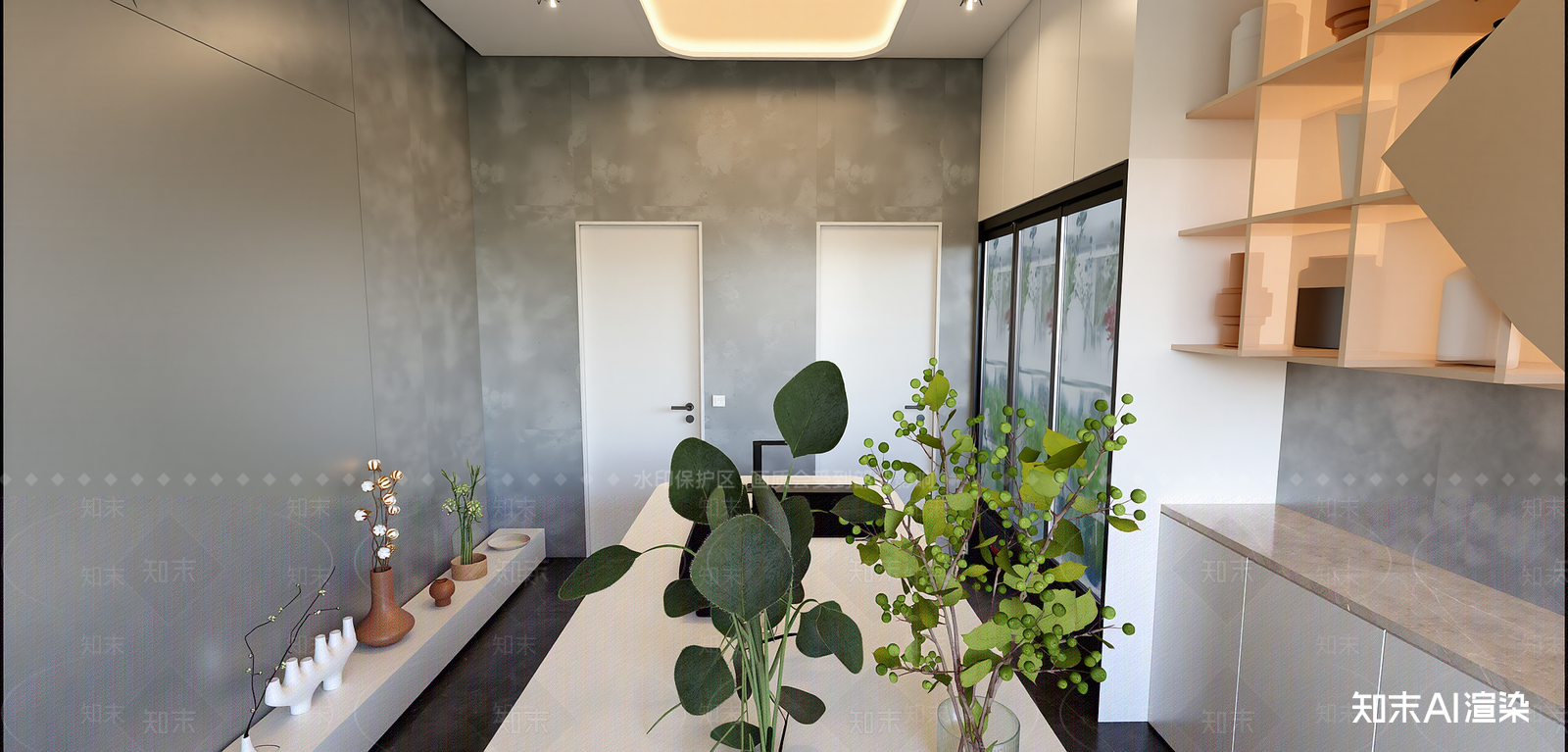 现代花店SU模型草图