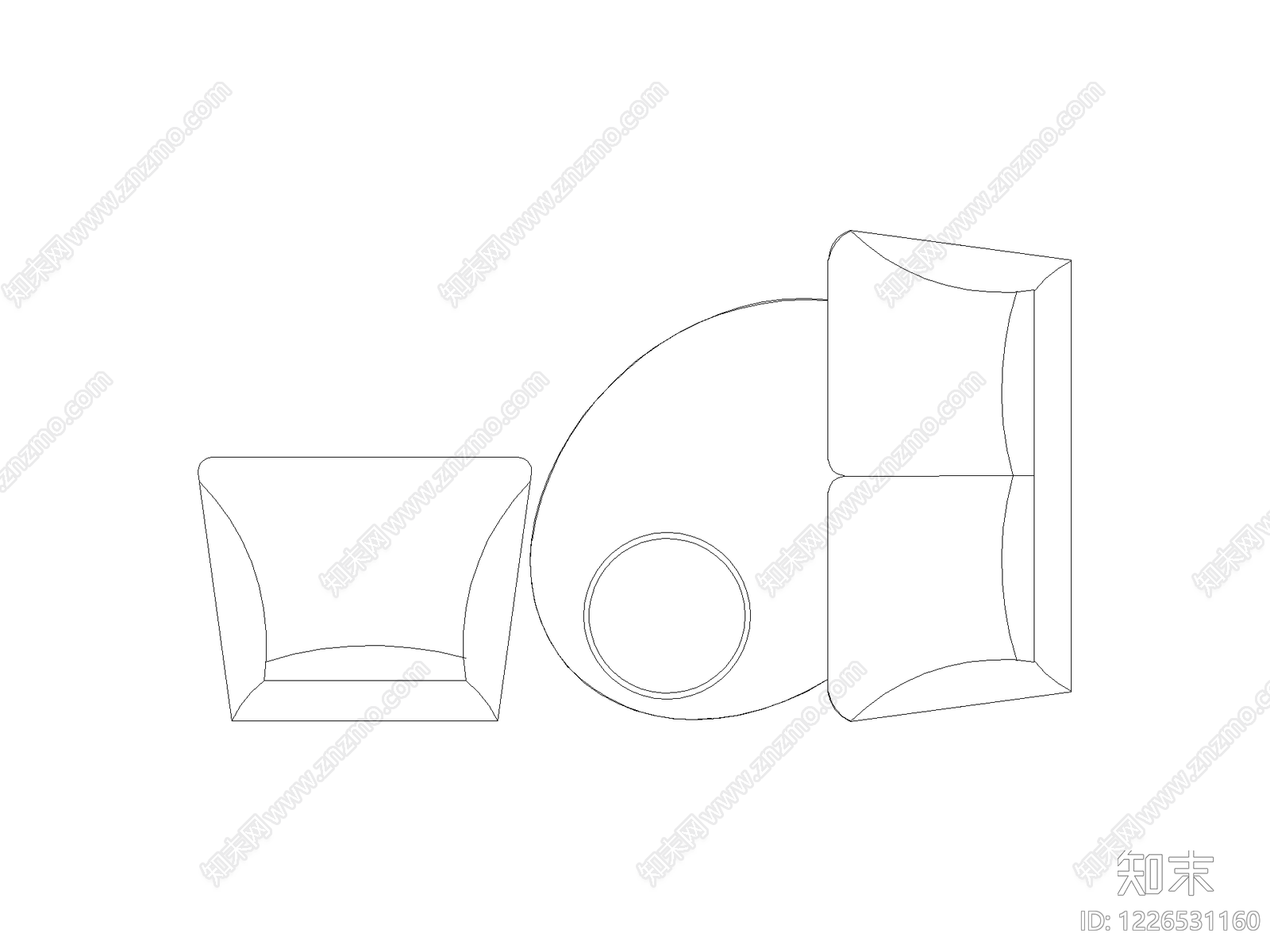 现代沙发CAD图纸