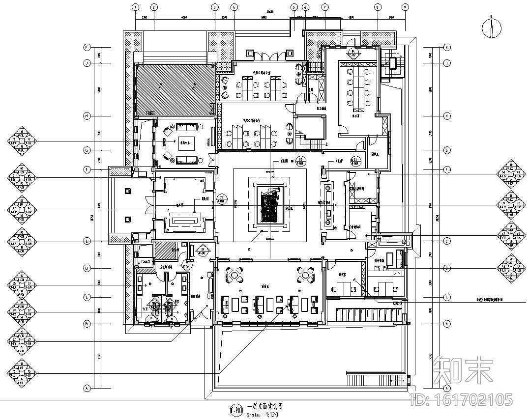 [杭州]绍兴兰悦售楼中心装饰施工图设计cad施工图下载【ID:161702105】