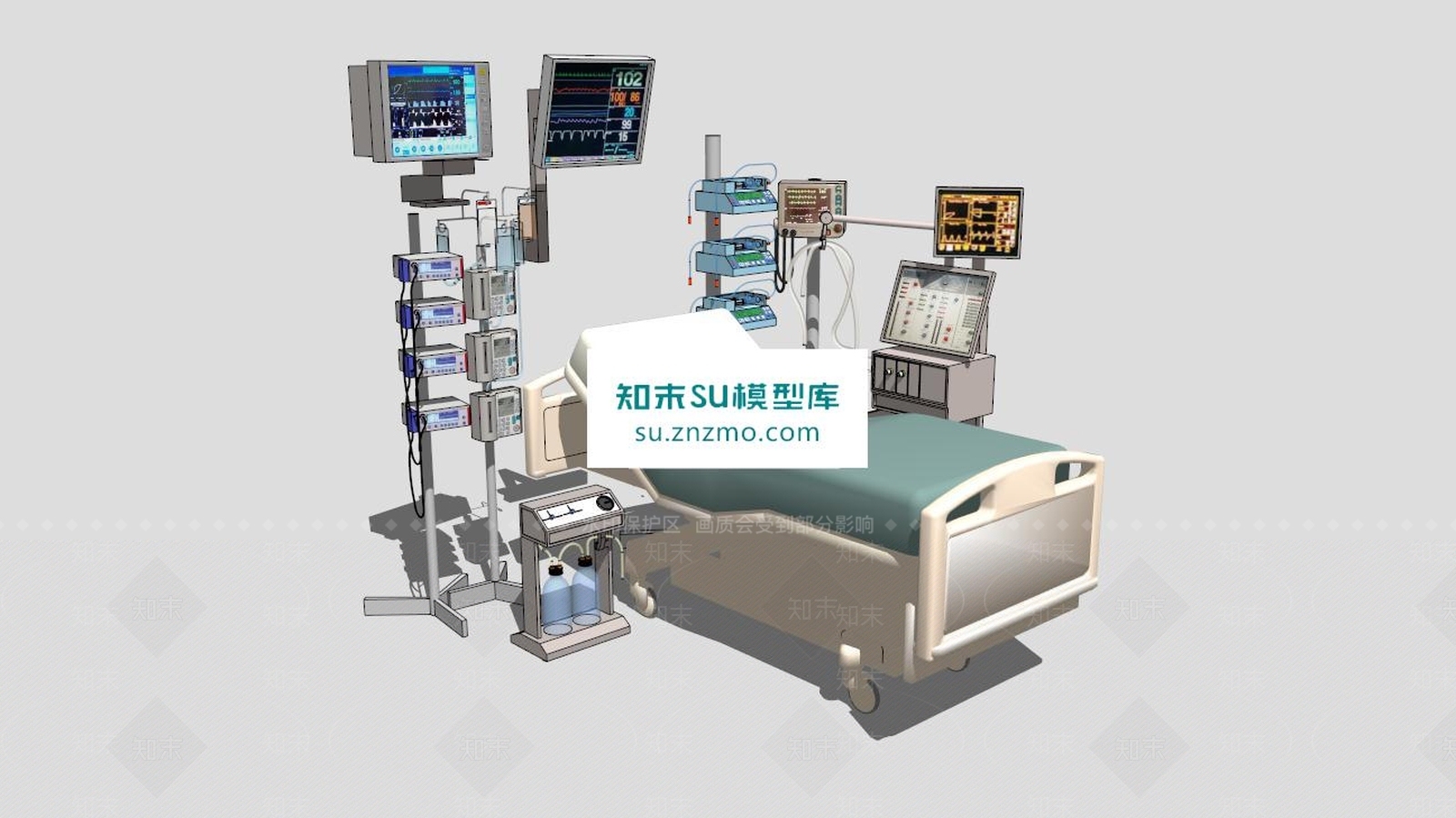 心脏病房医疗器械系列产品SU模型下载【ID:172118146】