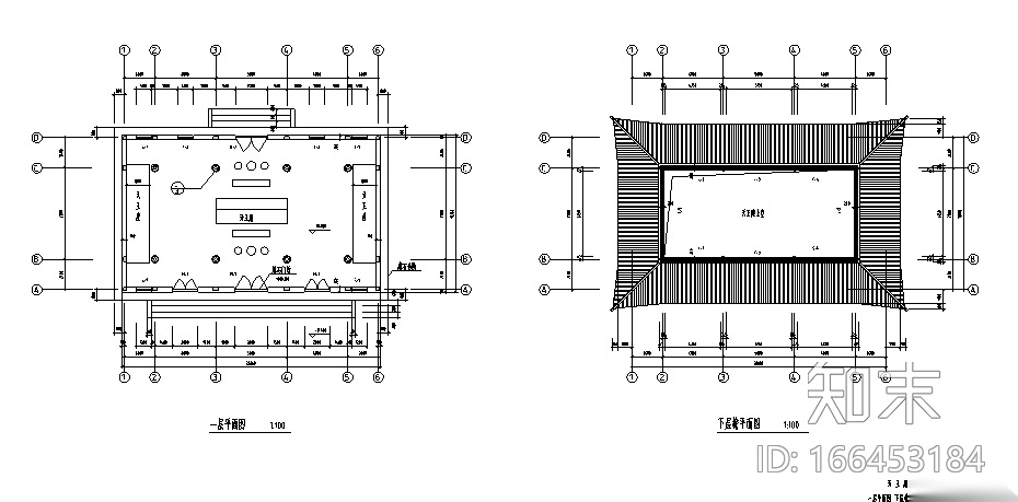 天王殿建筑设计施工图cad施工图下载【ID:166453184】