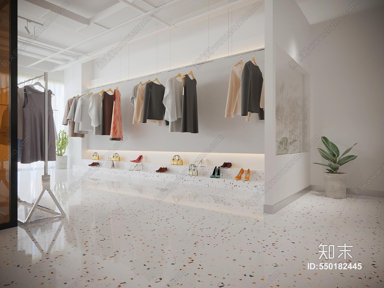 现代风格服装专卖店3D模型下载【ID:550182445】