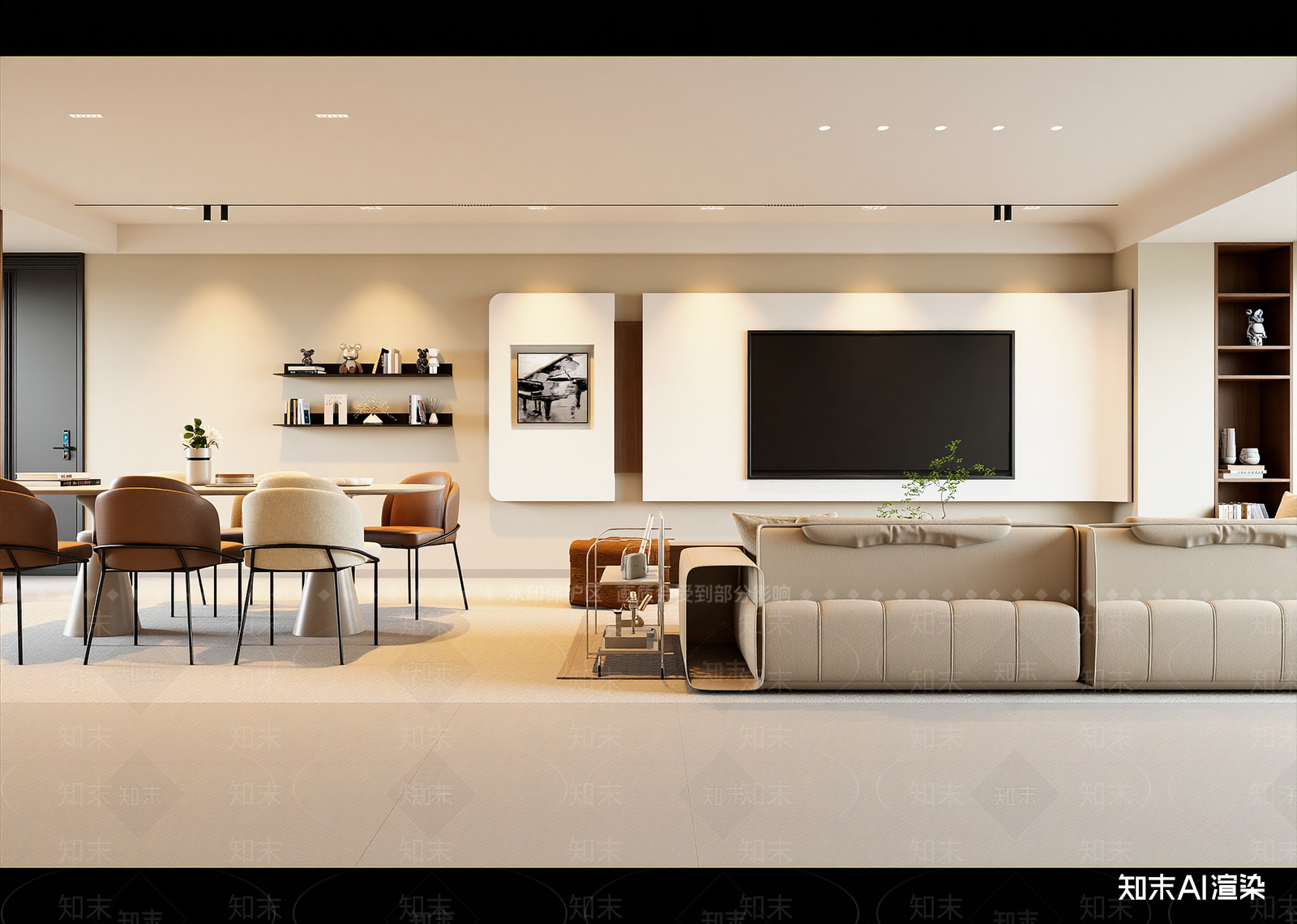 现代客餐厅3D模型下载【ID:1215124689】