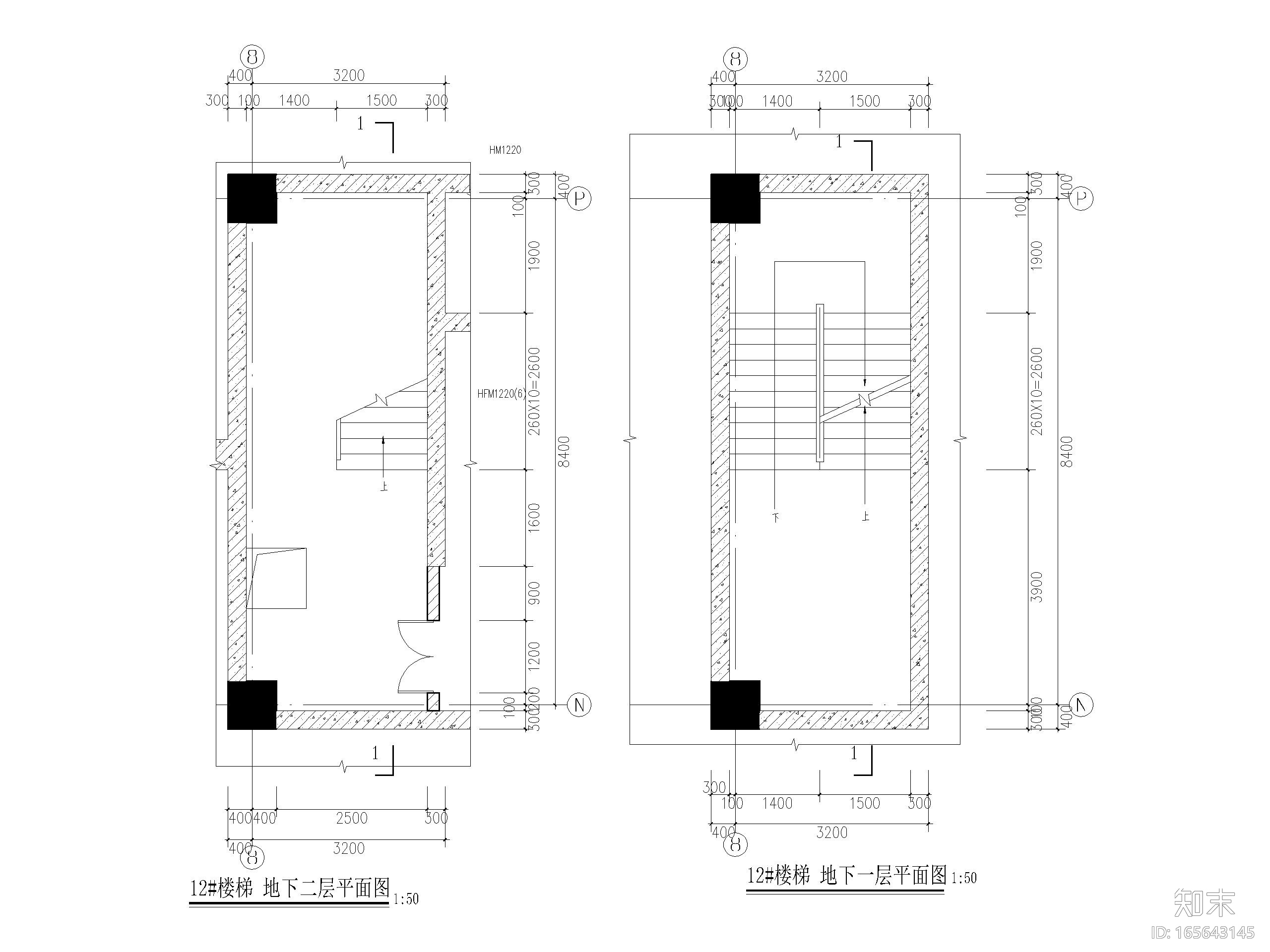 人防主要出入口楼梯大样图（CAD）施工图下载【ID:165643145】