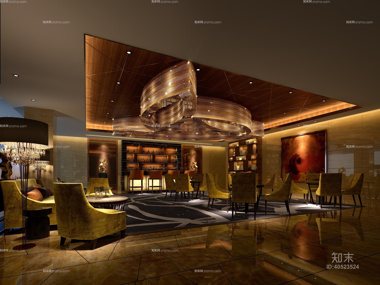 现代酒店大堂3D模型下载【ID:40523524】