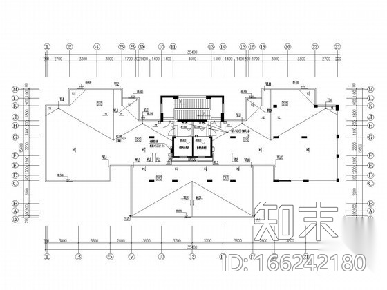 [安徽]三十层住宅建筑给排水平面图cad施工图下载【ID:166242180】