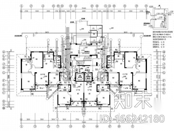 [安徽]三十层住宅建筑给排水平面图cad施工图下载【ID:166242180】