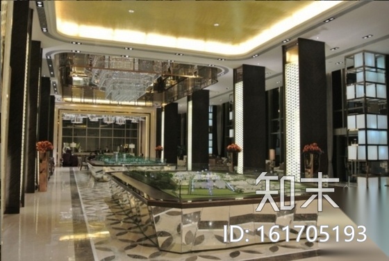 [广东]著名房产商现代风格售楼部室内装修施工图（含实景...cad施工图下载【ID:161705193】