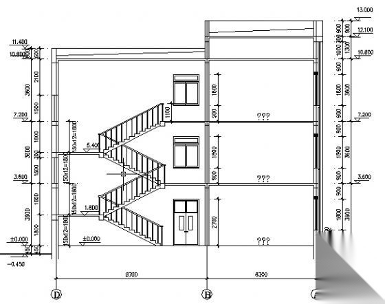 某三层小学教学楼建筑施工图cad施工图下载【ID:151575130】