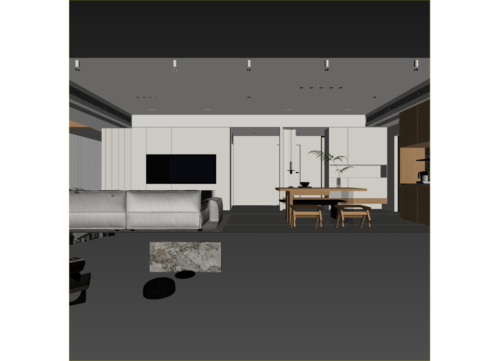 极简客餐厅3D模型下载【ID:1214702806】