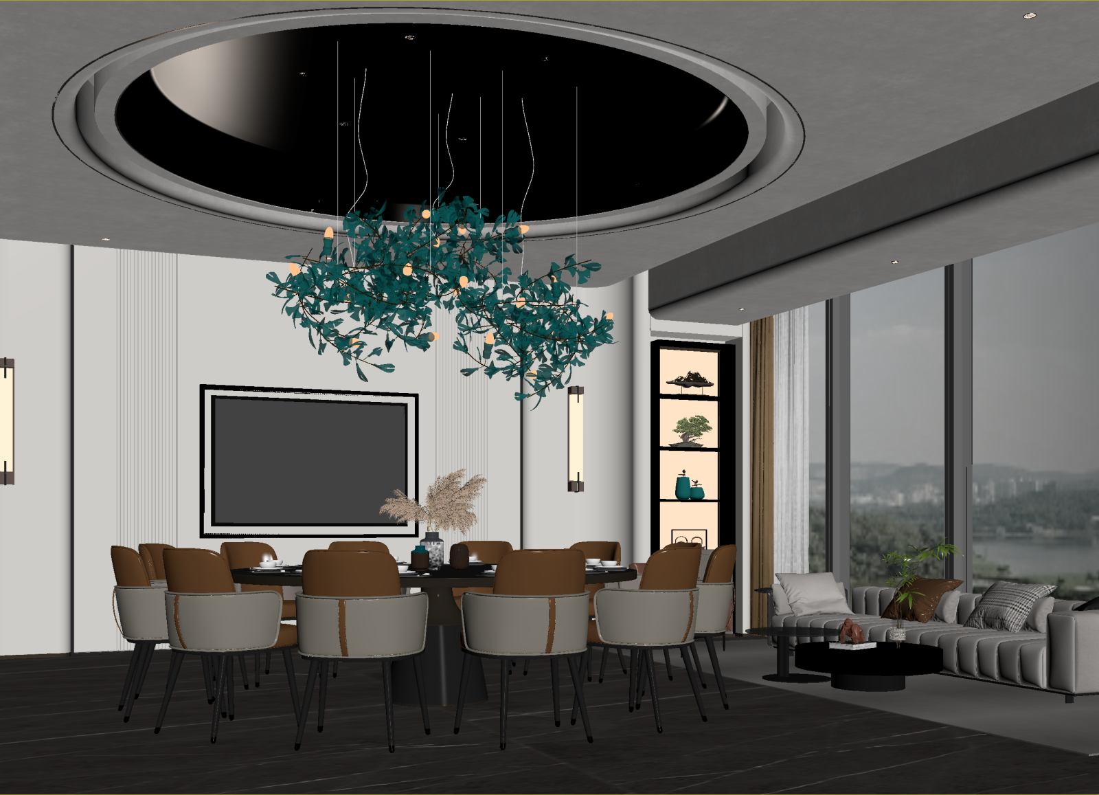 现代客餐厅3D模型下载【ID:1214762804】