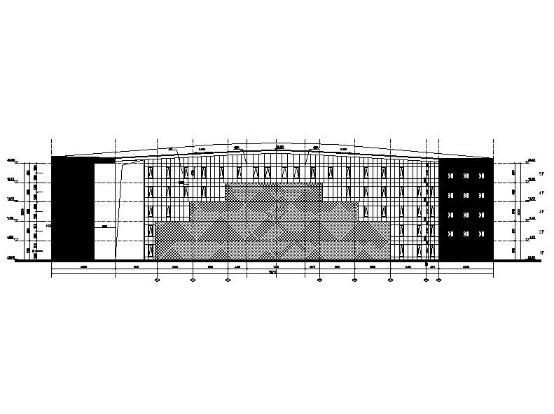 [四川]多层倾斜屋面科技办公楼及展览馆建筑施工图cad施工图下载【ID:168321151】