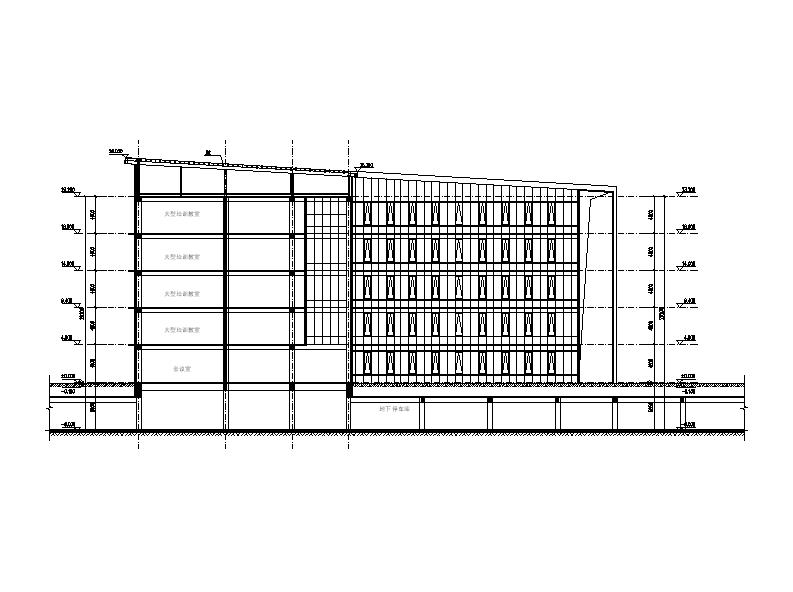 [四川]多层倾斜屋面科技办公楼及展览馆建筑施工图cad施工图下载【ID:168321151】