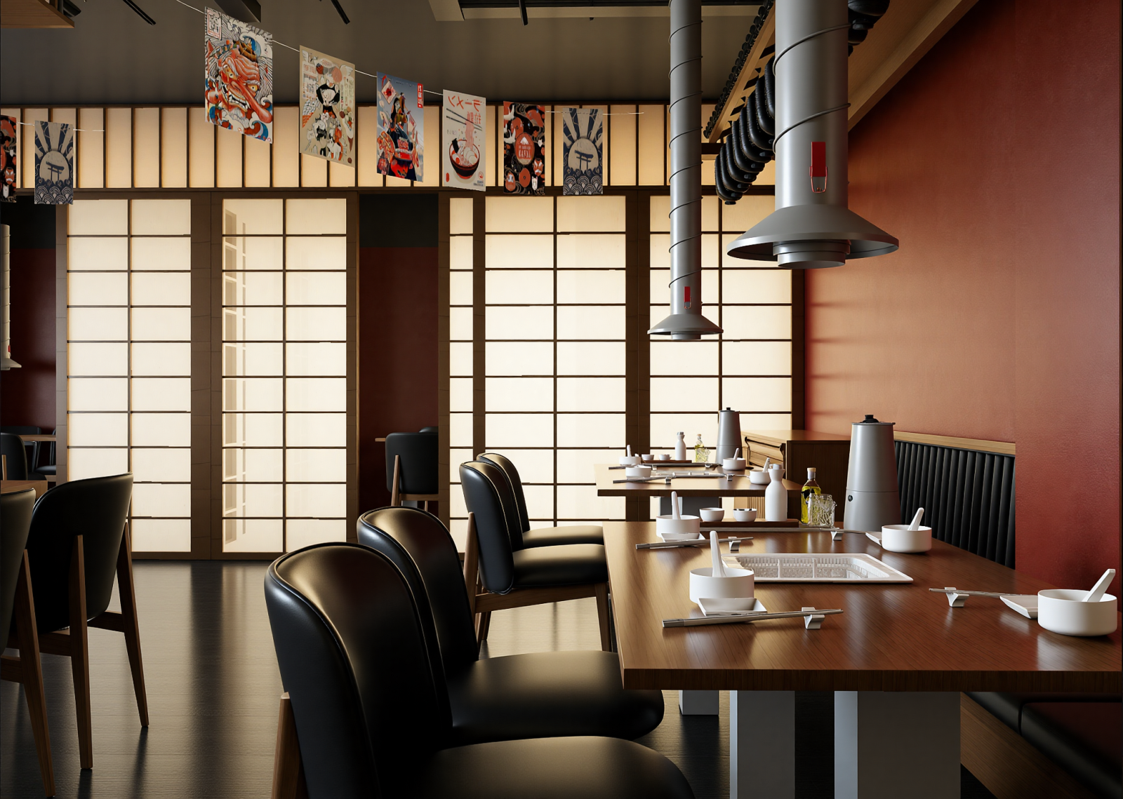 现代日料店3D模型下载【ID:1215038000】