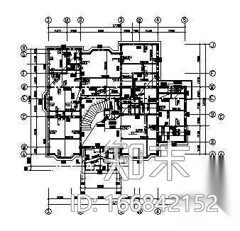 某别墅土建全套图纸cad施工图下载【ID:166842152】