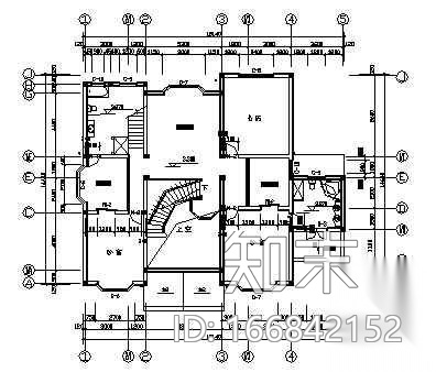 某别墅土建全套图纸cad施工图下载【ID:166842152】