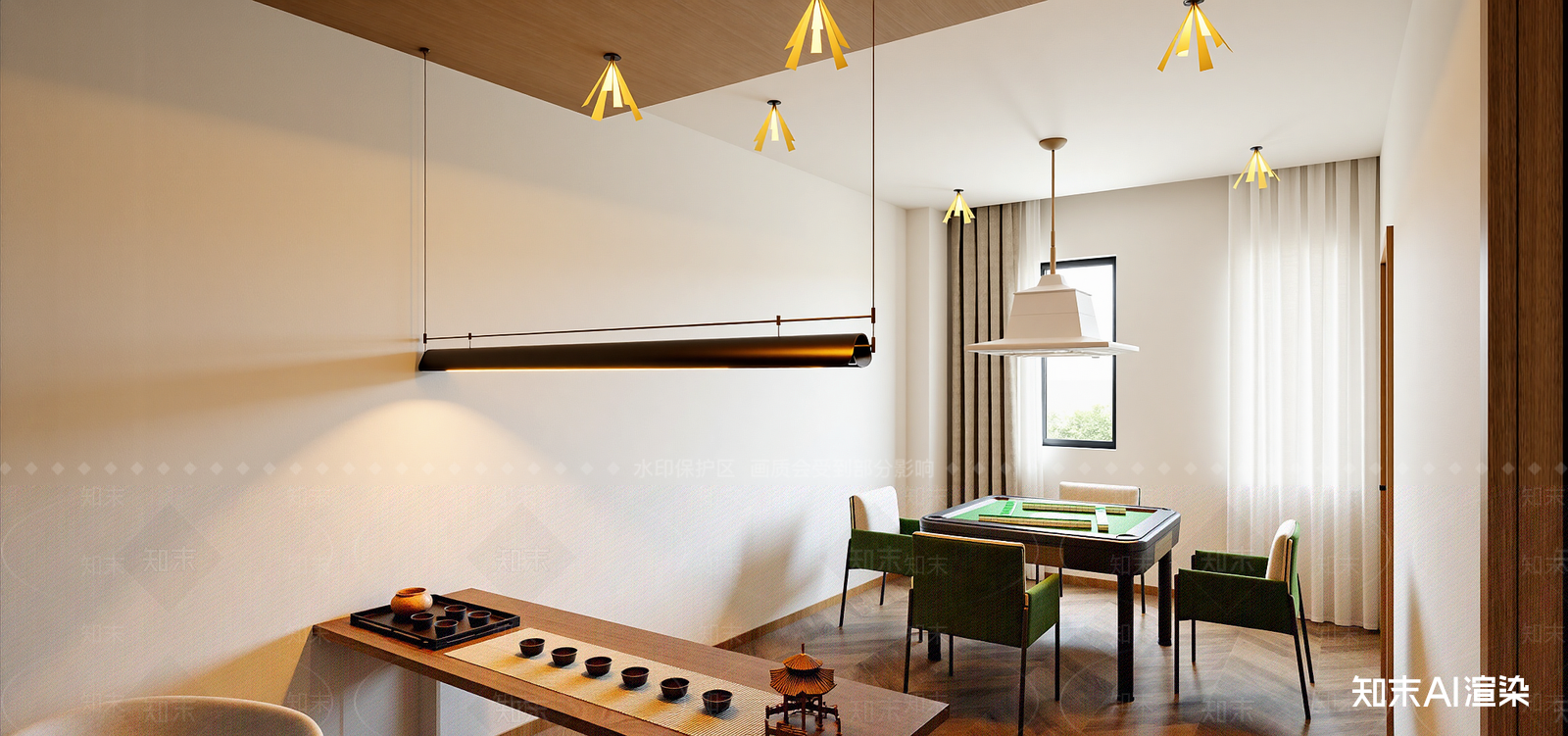 现代棋牌室SU模型下载【ID:1216010672】