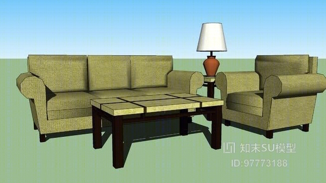 组合沙发SU模型下载【ID:97773188】