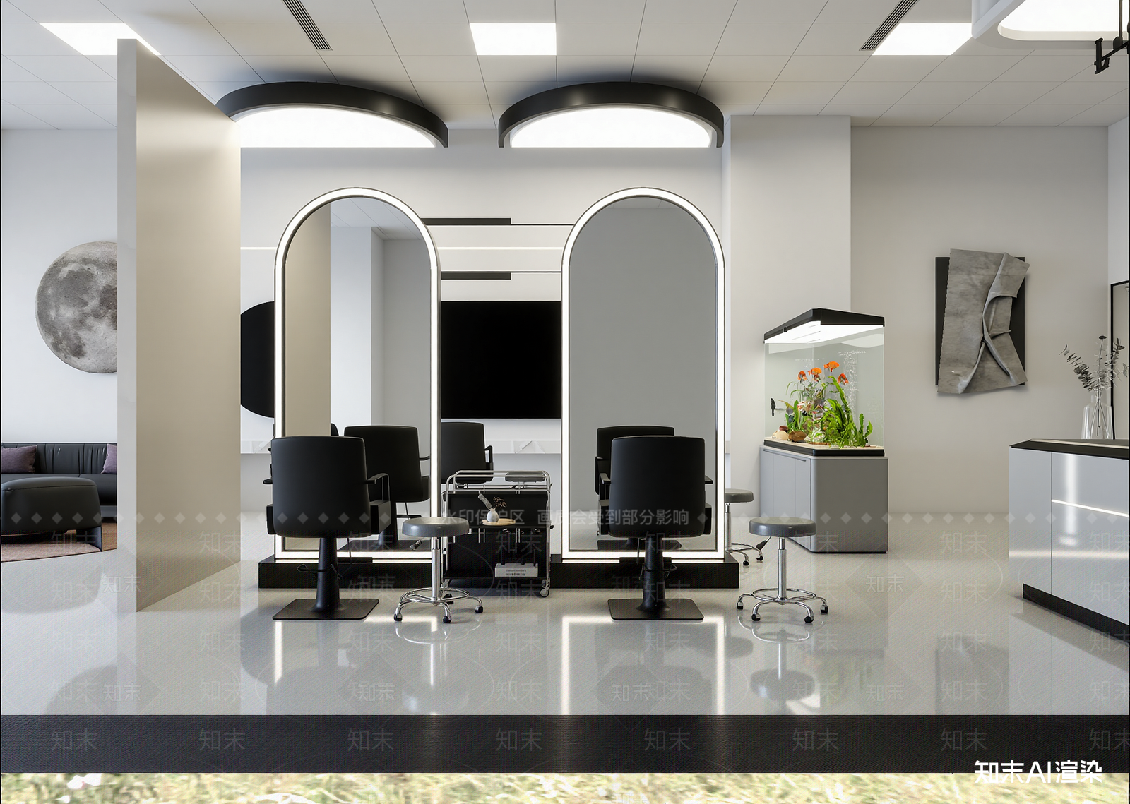 现代美发店3D模型下载【ID:1215115889】