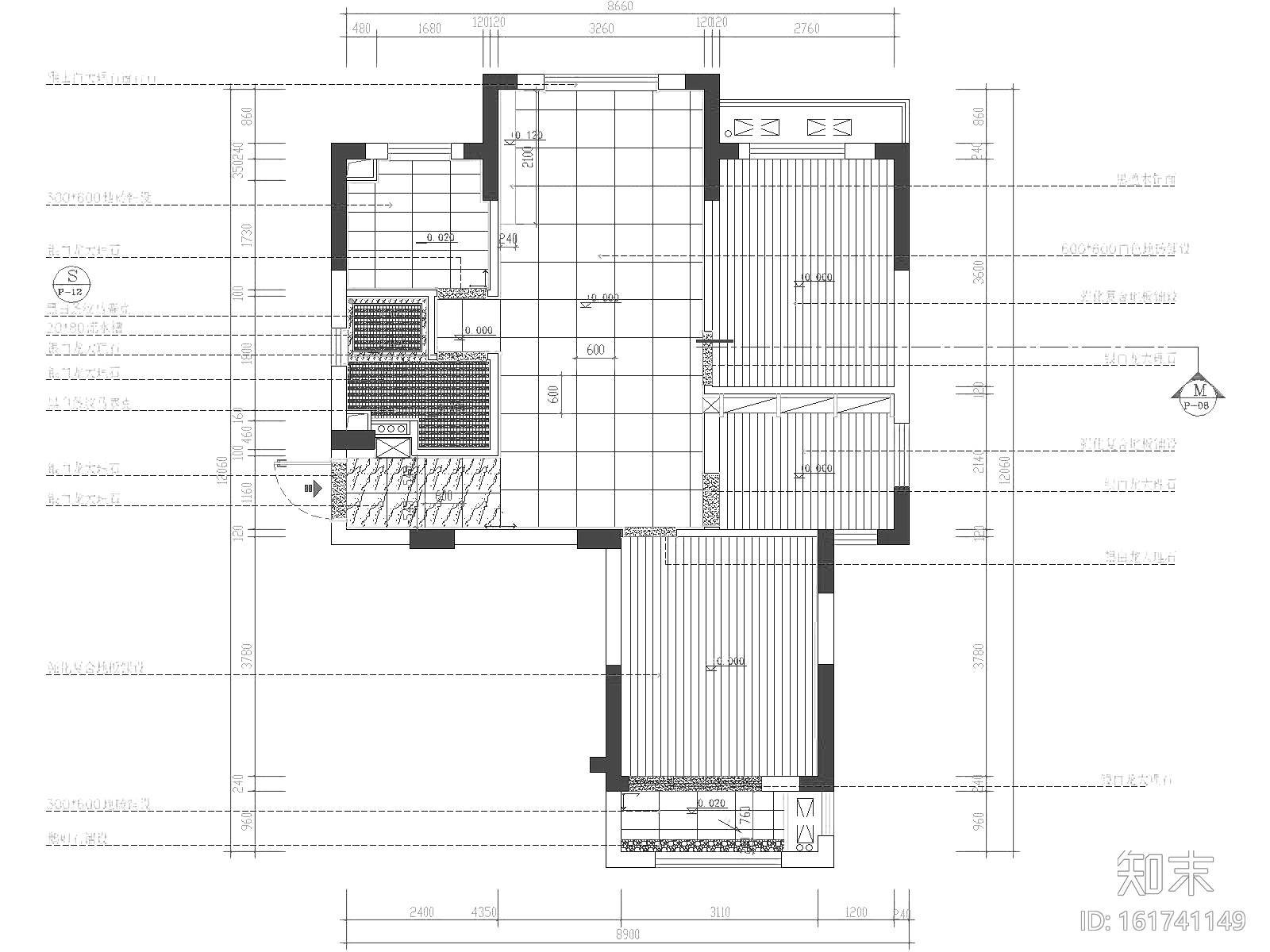 保亿·丽景山两居室样板房室内装修施工图cad施工图下载【ID:161741149】