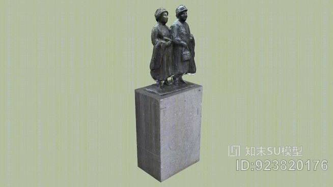 荷兰苏伊德购物女士雕像SU模型下载【ID:923820176】