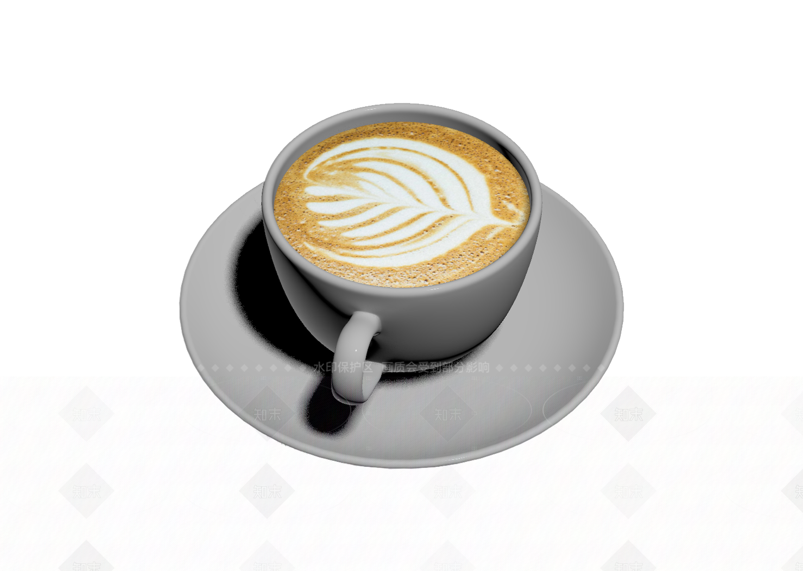 咖啡杯与碟组合3D模型下载【ID:1205543621】
