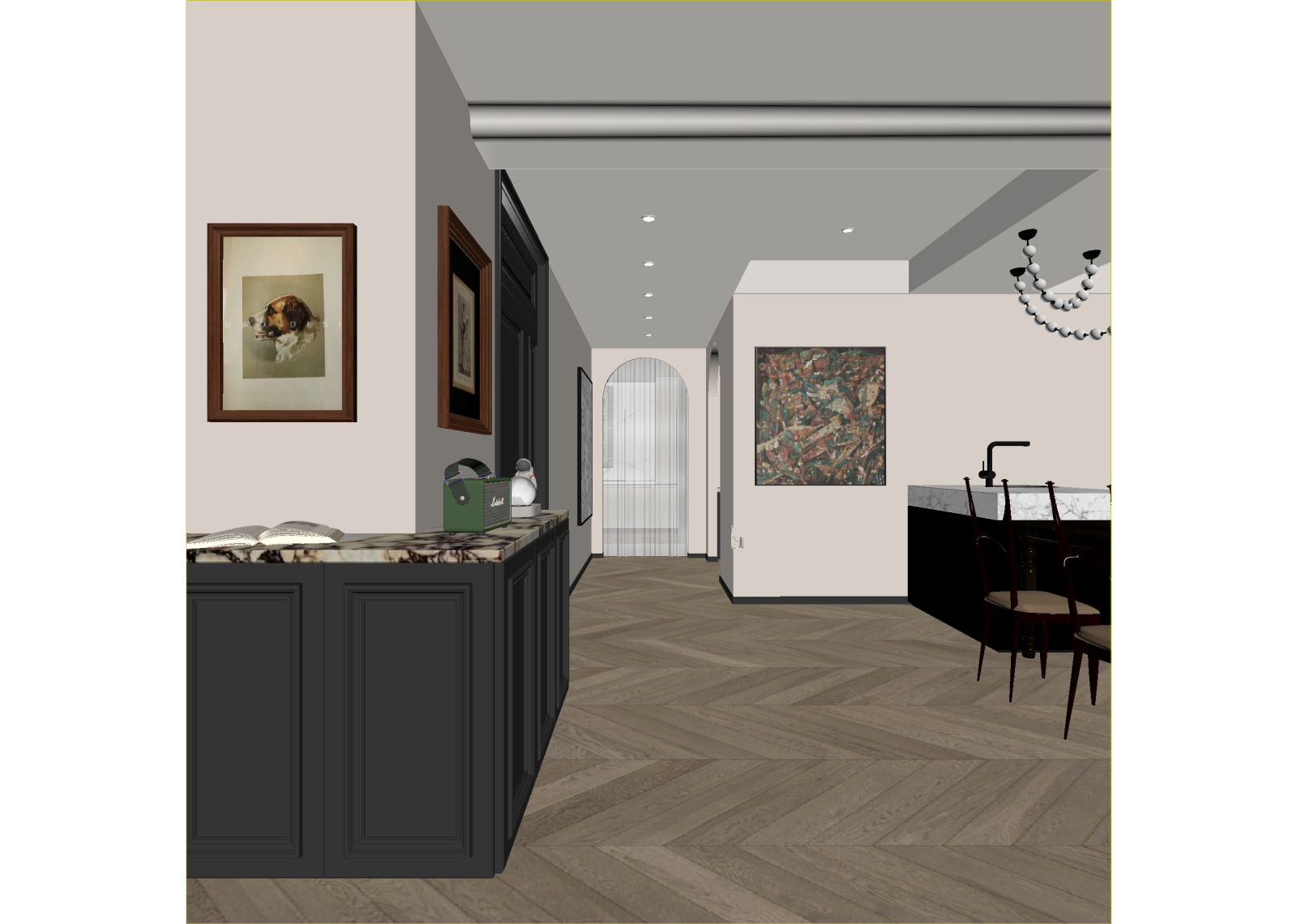法式玄关3D模型下载【ID:1215174222】