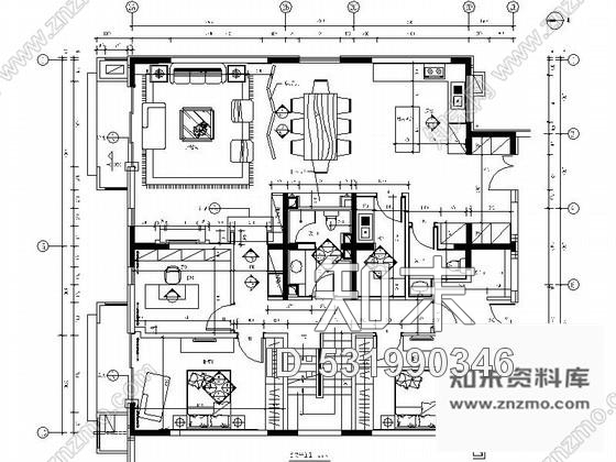 施工图时尚310㎡双层别墅室内装修图含效果施工图下载【ID:531990346】