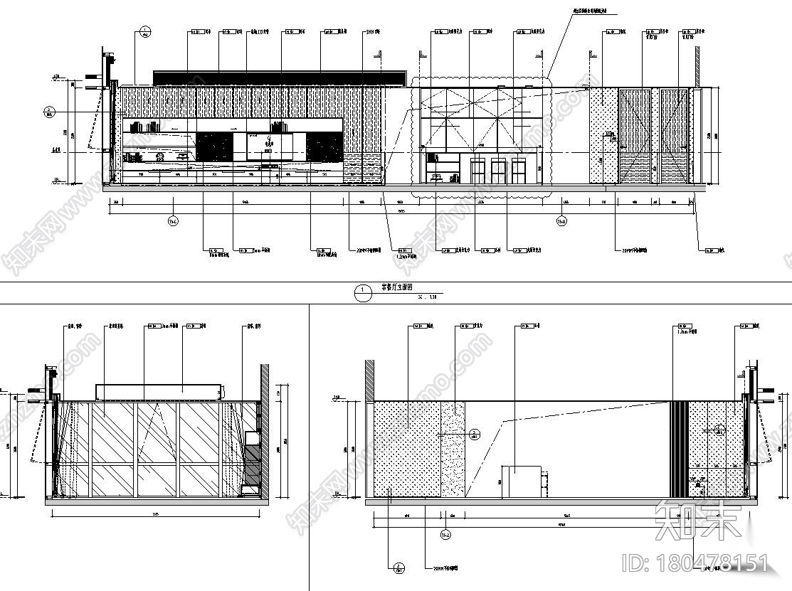 现代风格置地公寓样板间D户型效果图+施工图施工图下载【ID:180478151】