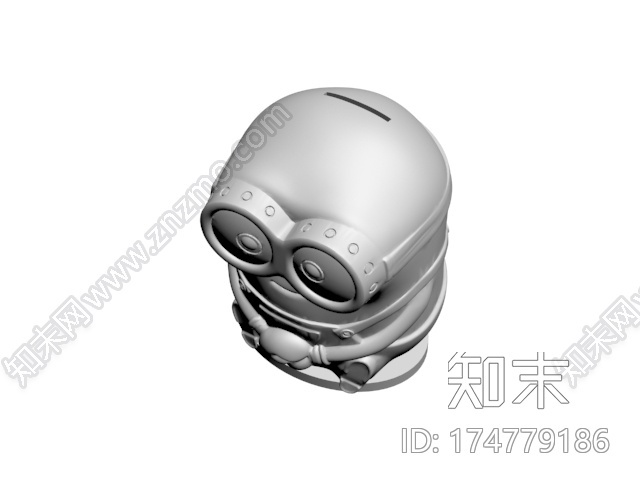 小黄人存钱罐3d打印模型下载【ID:174779186】