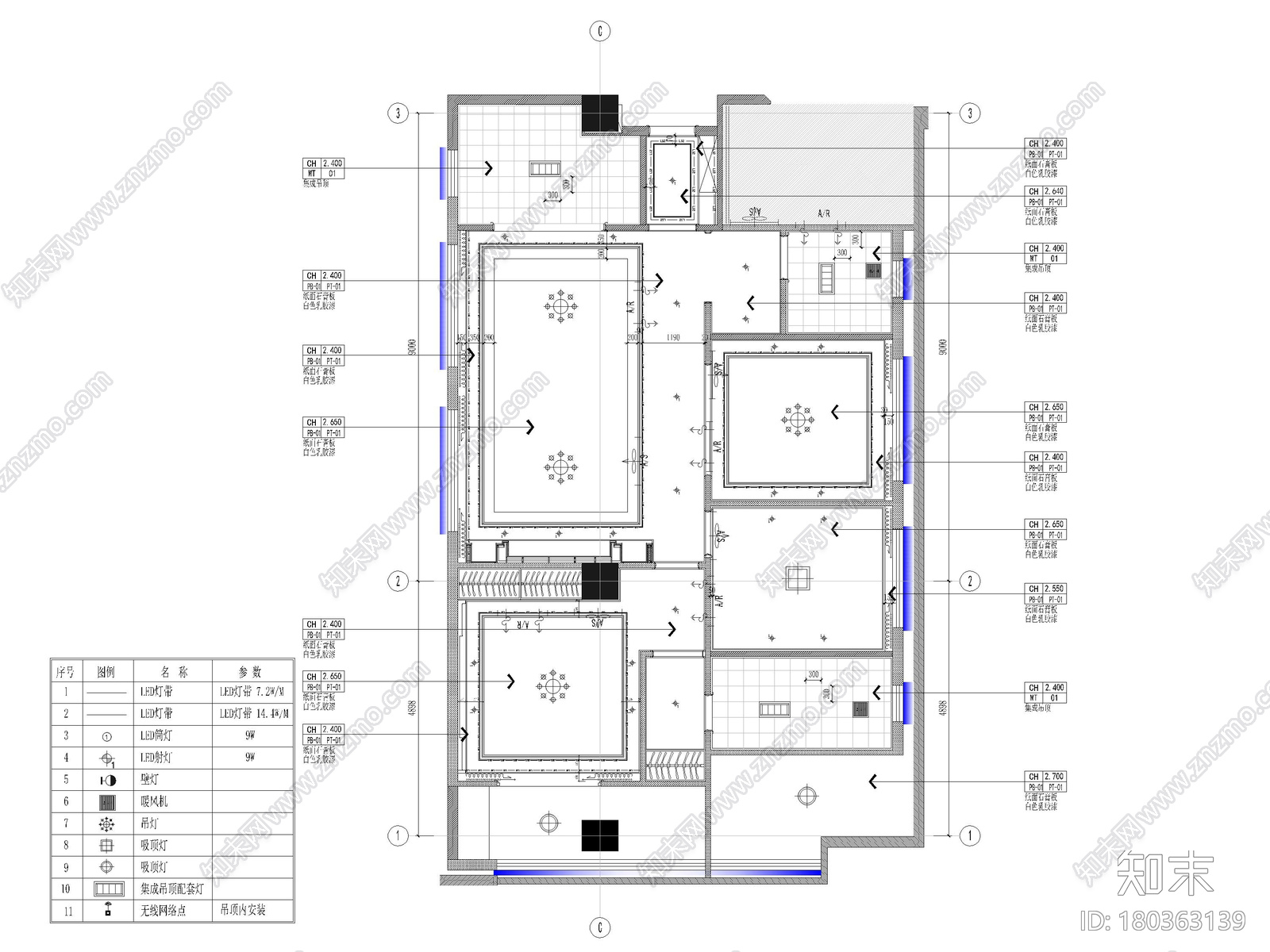 [江苏]120㎡二居室家装样板间装修施工图施工图下载【ID:180363139】