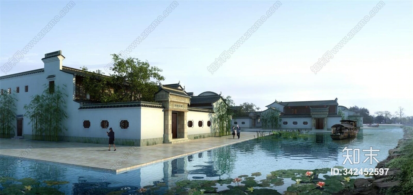 中式四合院3D模型下载【ID:342452597】