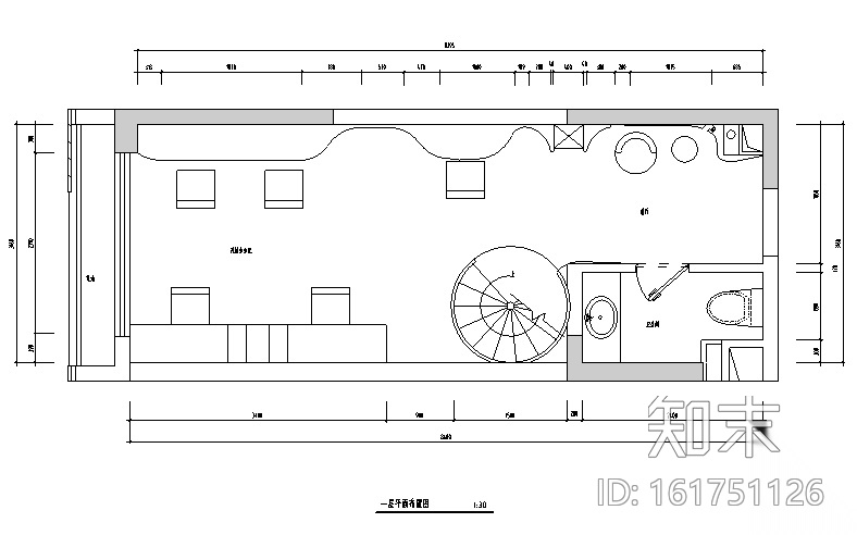 现代风格小型办公空间设计施工图（附效果图）施工图下载【ID:161751126】