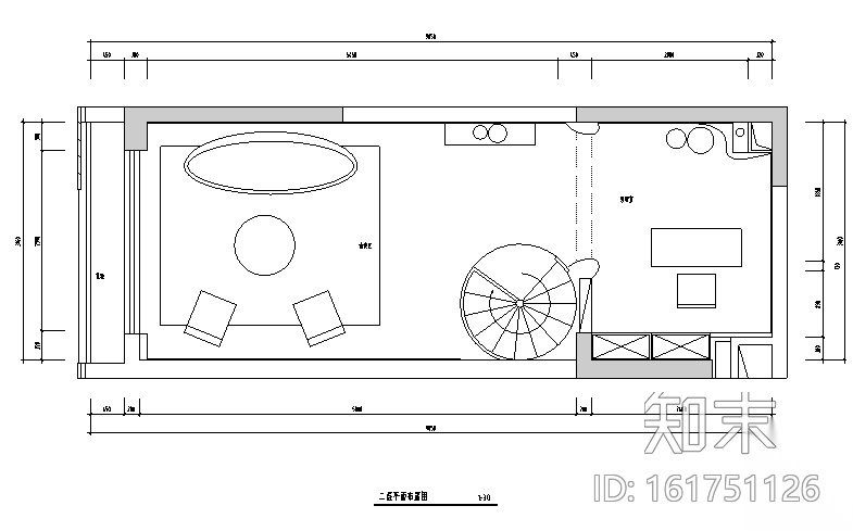 现代风格小型办公空间设计施工图（附效果图）施工图下载【ID:161751126】