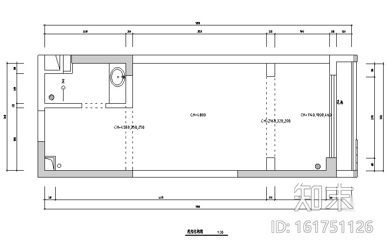 现代风格小型办公空间设计施工图（附效果图）施工图下载【ID:161751126】