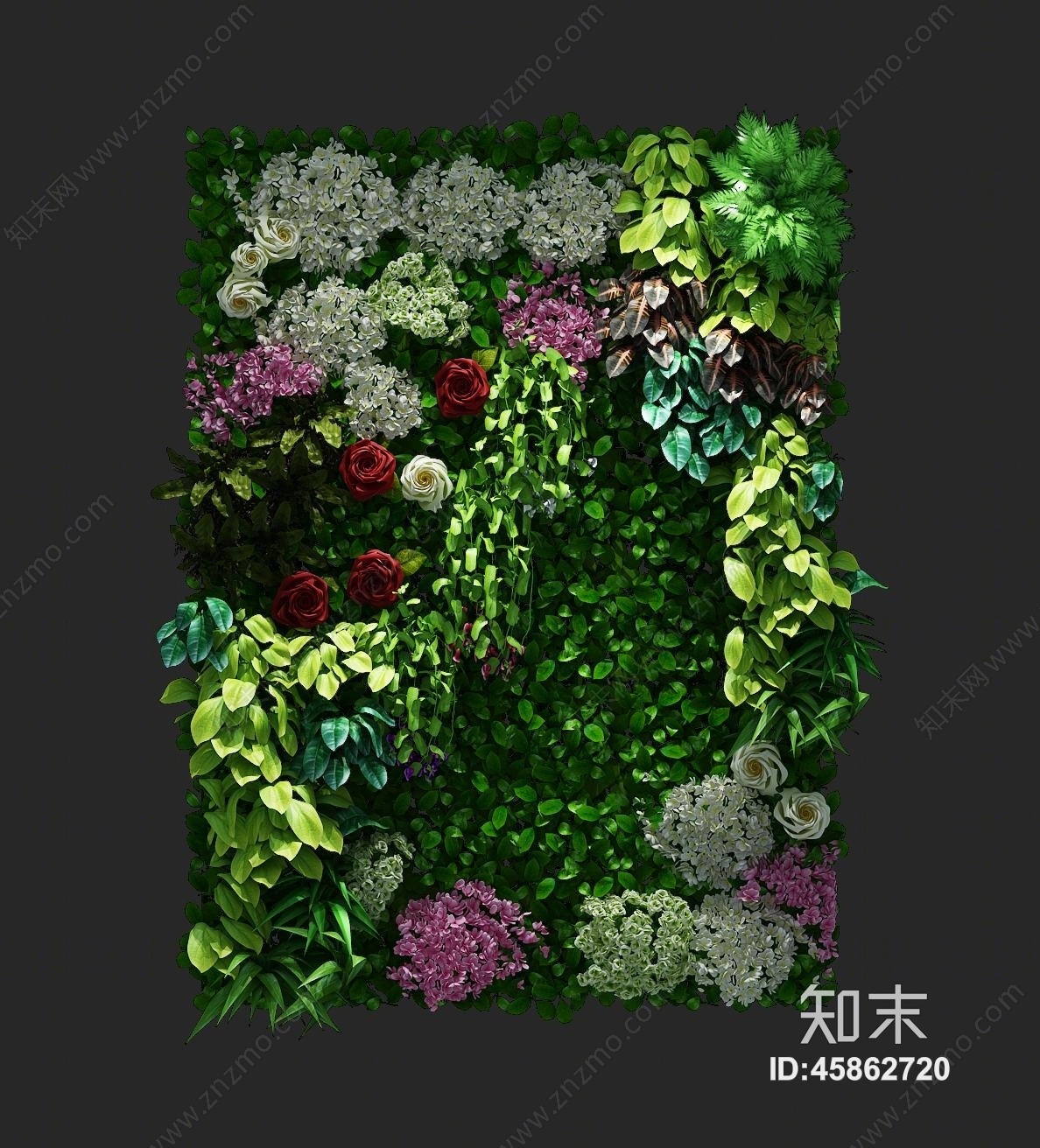 植物墙绿植墙3D模型下载【ID:45862720】