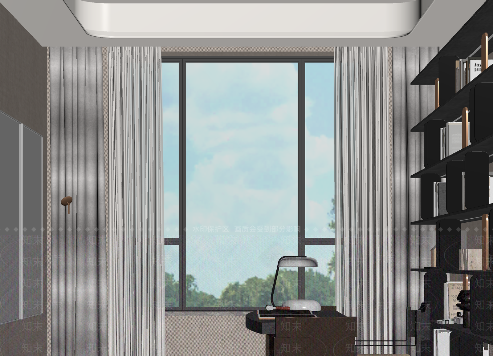 现代书房3D模型下载【ID:1215138295】