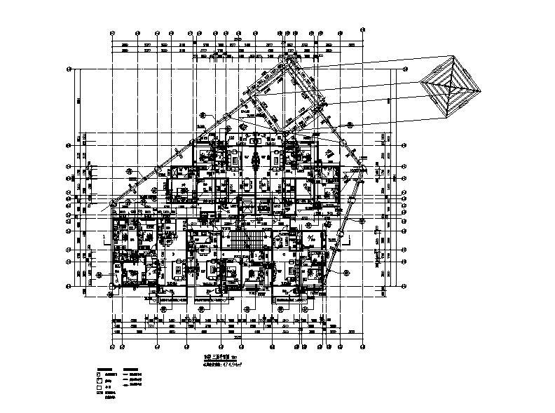 [四川]高层塔式住宅楼建筑施工图（含水暖电）cad施工图下载【ID:149781193】