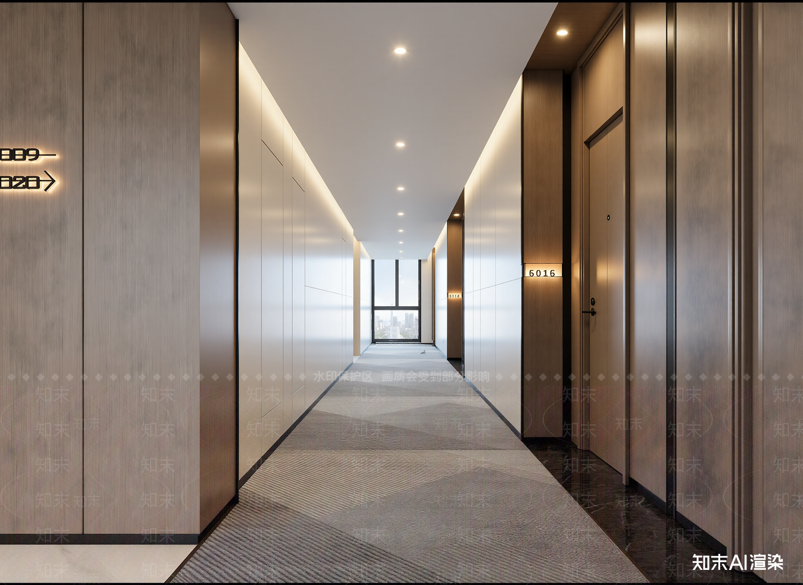 现代酒店走廊3D模型下载【ID:1215068734】