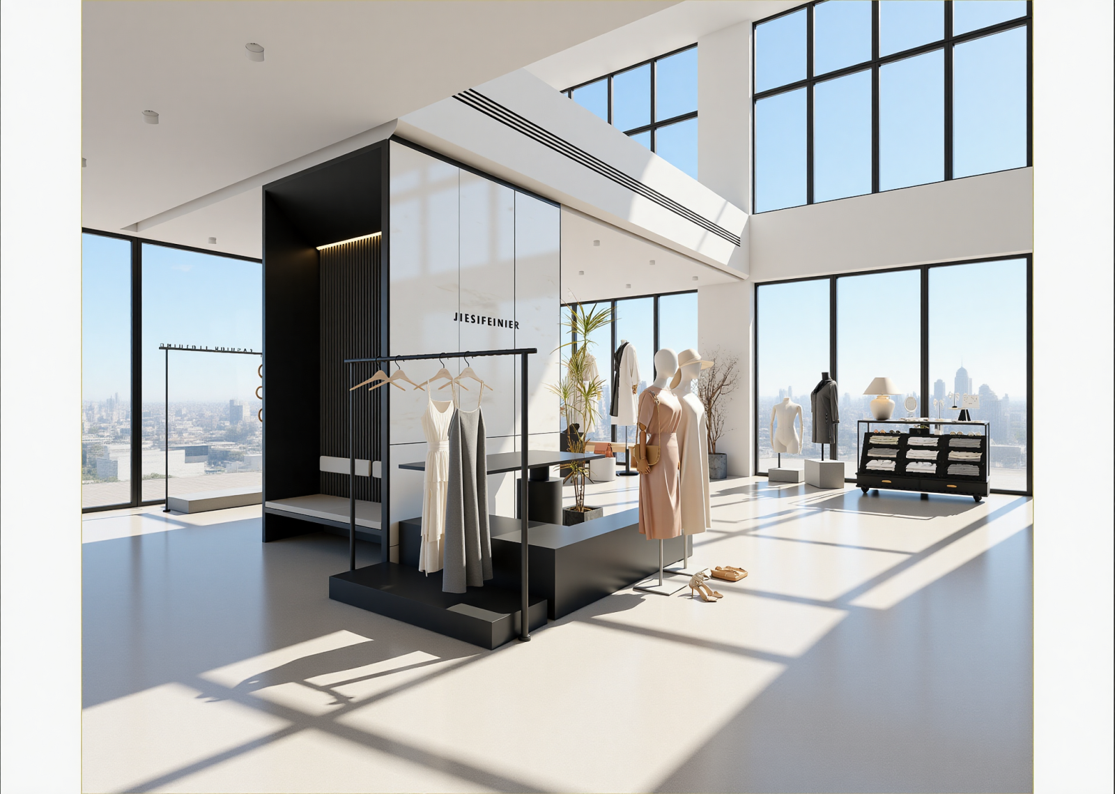 现代服装展厅3D模型下载【ID:1215195461】