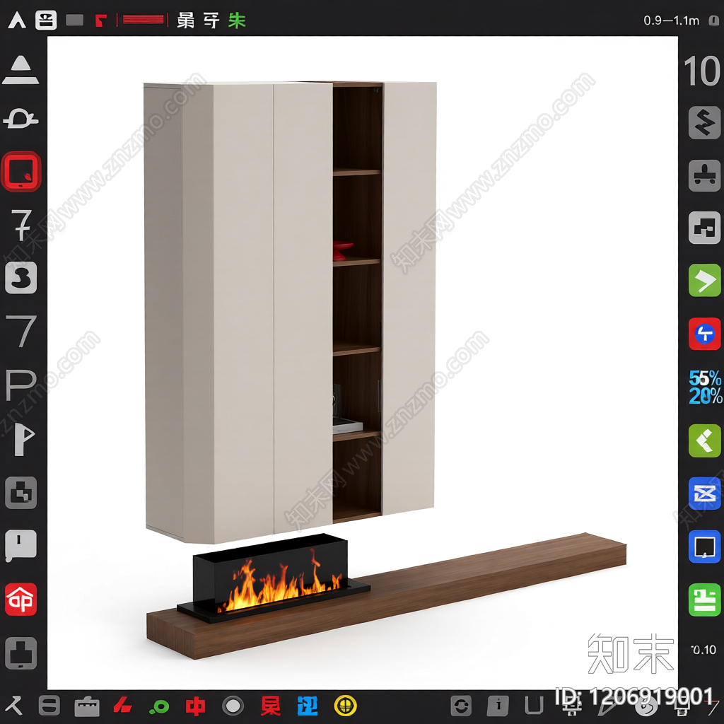 电视墙组合柜体3D模型下载【ID:1206919001】