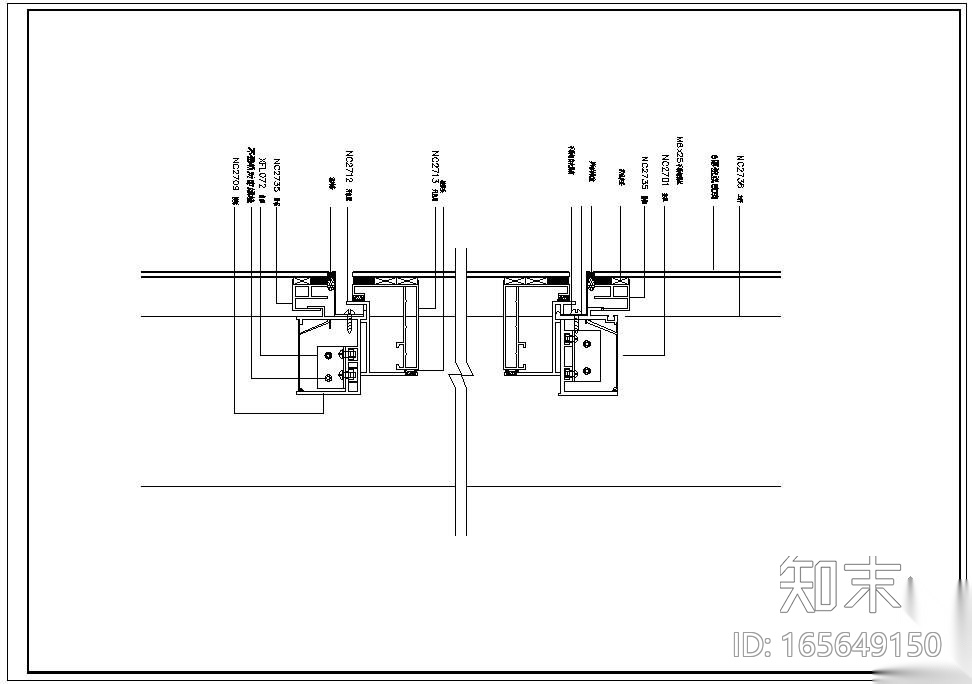 某隐框幕墙及铝塑板幕墙节点构造详图（二）cad施工图下载【ID:165649150】